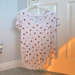 Hollister v-neck shirt, roses